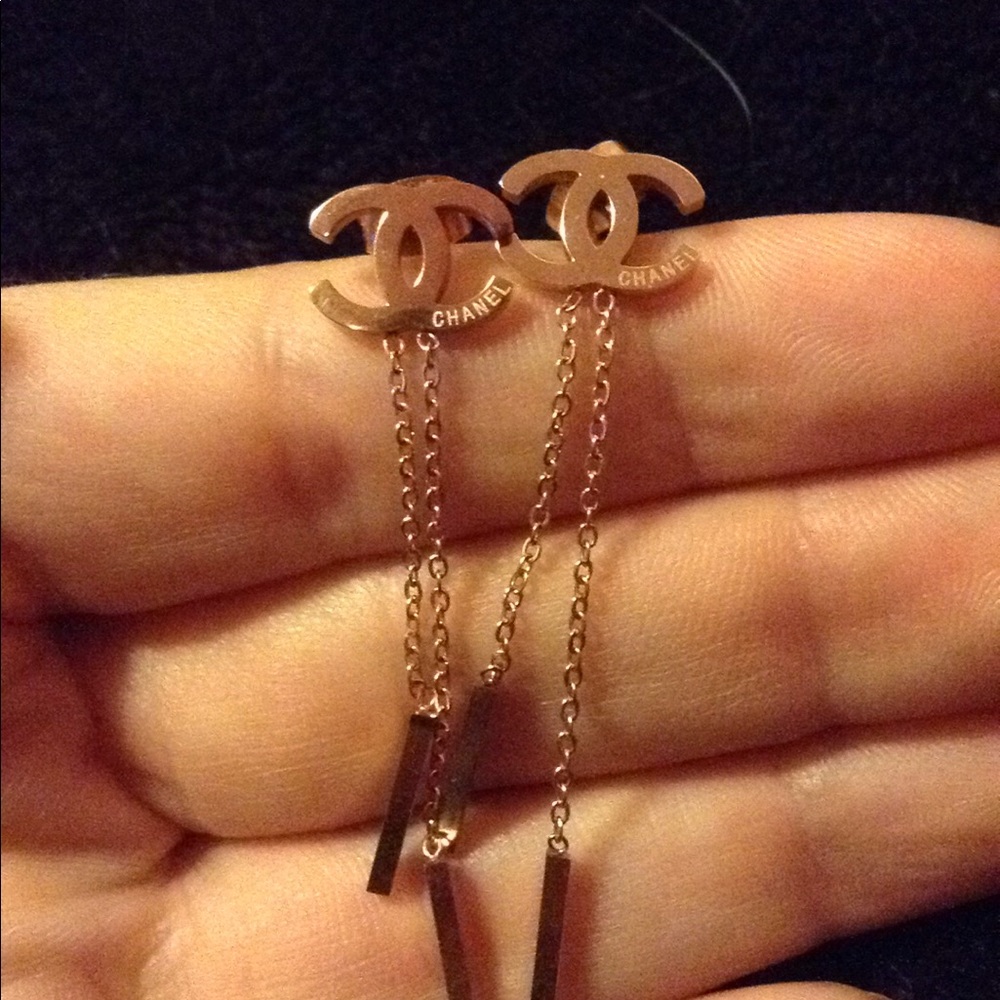 Rose Gold Chanel earrings